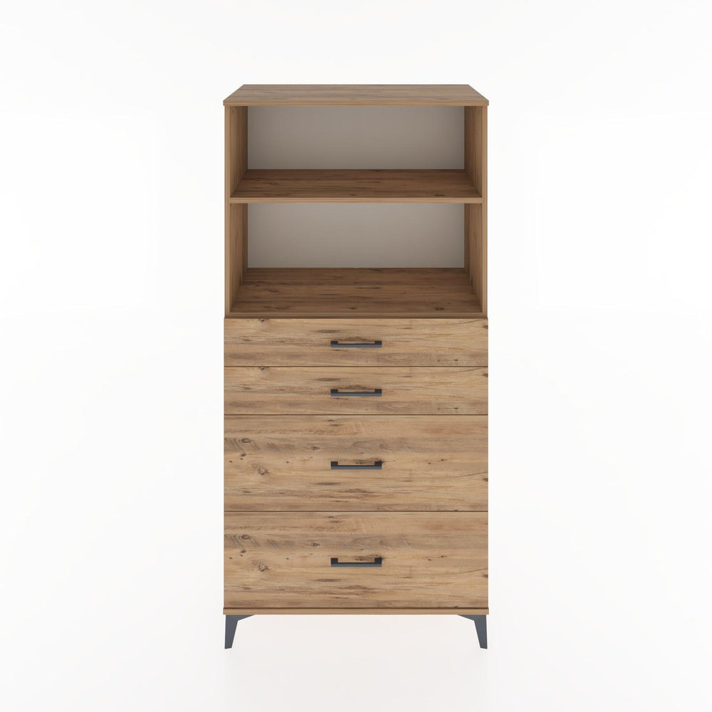 Woodntry Modüler Dolap Çam 88x44x170 cm Çekmeceli ve Raflı CR47-3