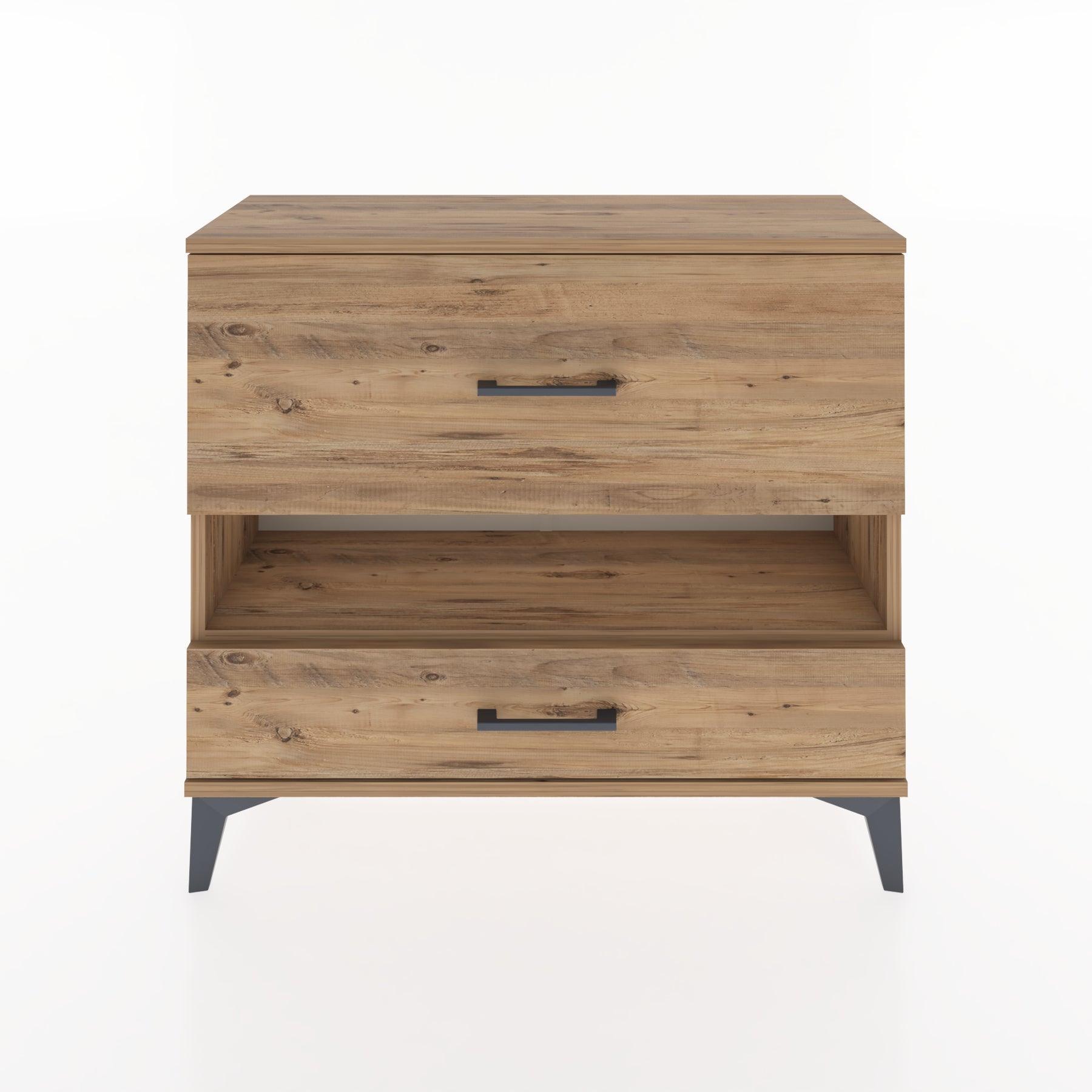 Woodntry Modüler Şifonyer İki Çekmeceli V10 88x30x68 cm Çam - Woodntry