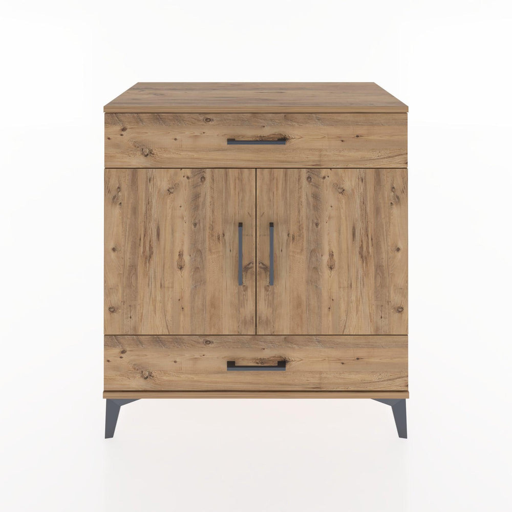 Woodntry Modüler Şifonyer Çam 88x44x84 cm Kapaklı ve Çekmeceli KC60-3