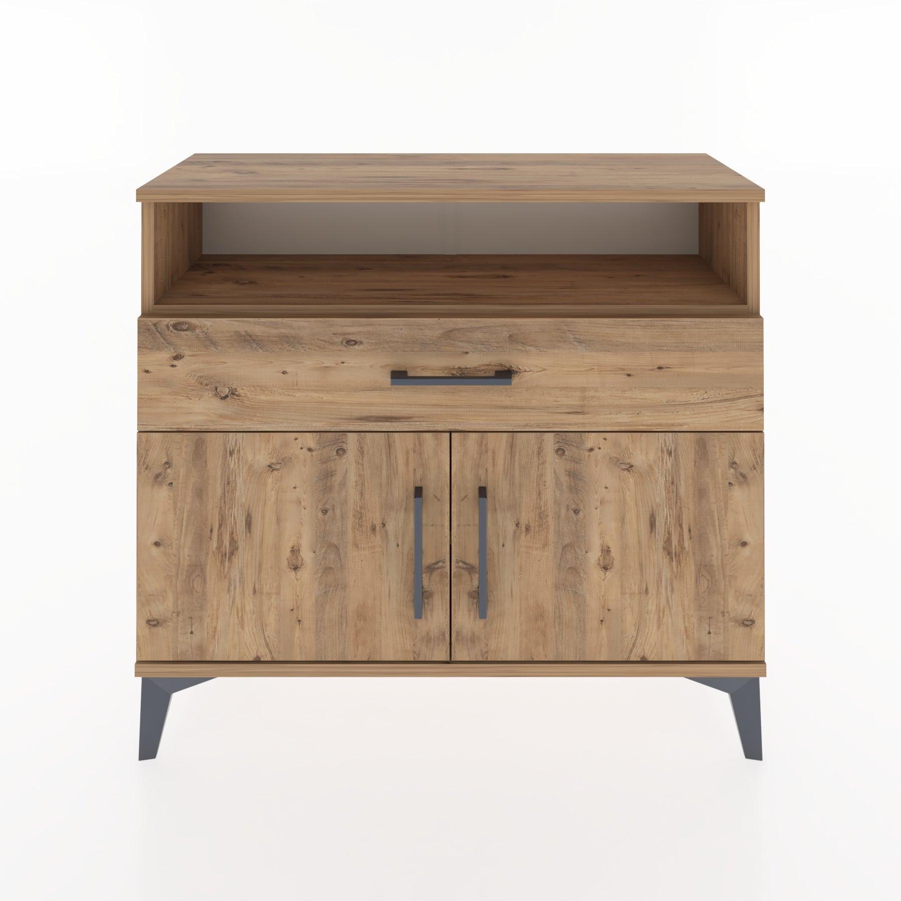 Woodntry Modüler Şifonyer Kapak Raf Çekmeceli 88x30x68 cm Çam - Woodntry