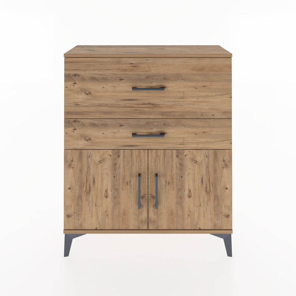 Woodntry Modüler Şifonyer Çam 88x30x94 cm Kapaklı ve Çekmeceli KC12-3