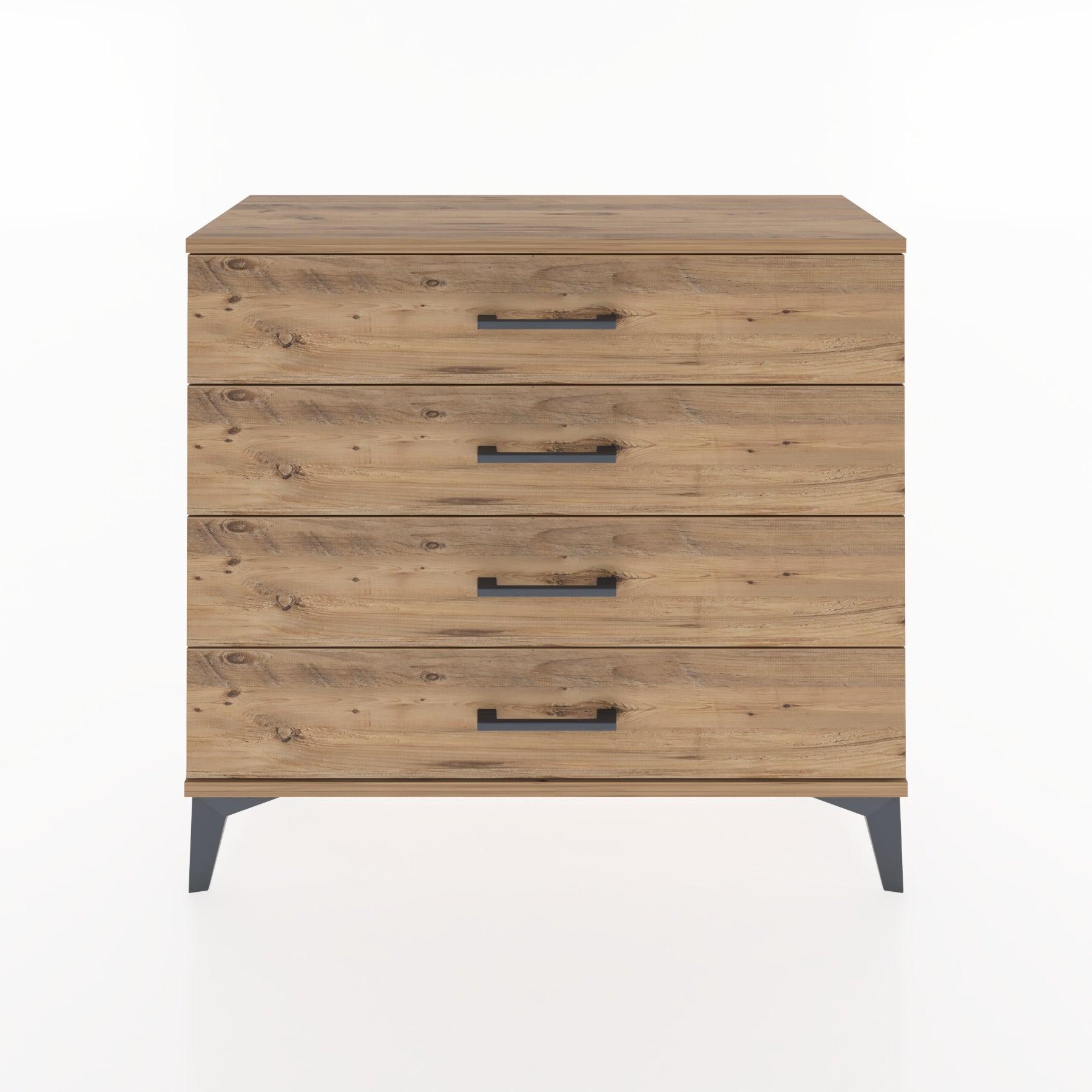 Woodntry Modüler Şifonyer 4 Çekmeceli 88x30x68 cm Çam - Woodntry