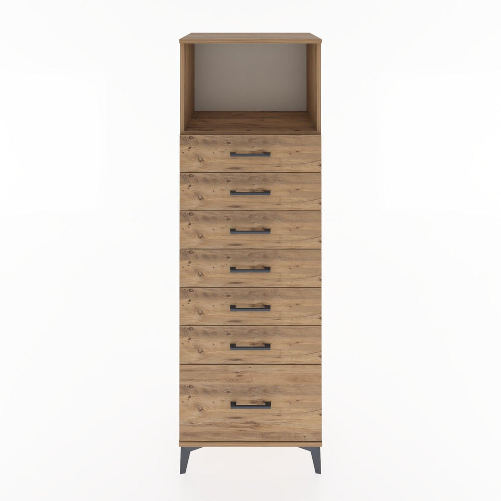 Woodntry Modüler Dolap Çam 60x44x170 cm Çekmeceli ve Raflı CR38-3