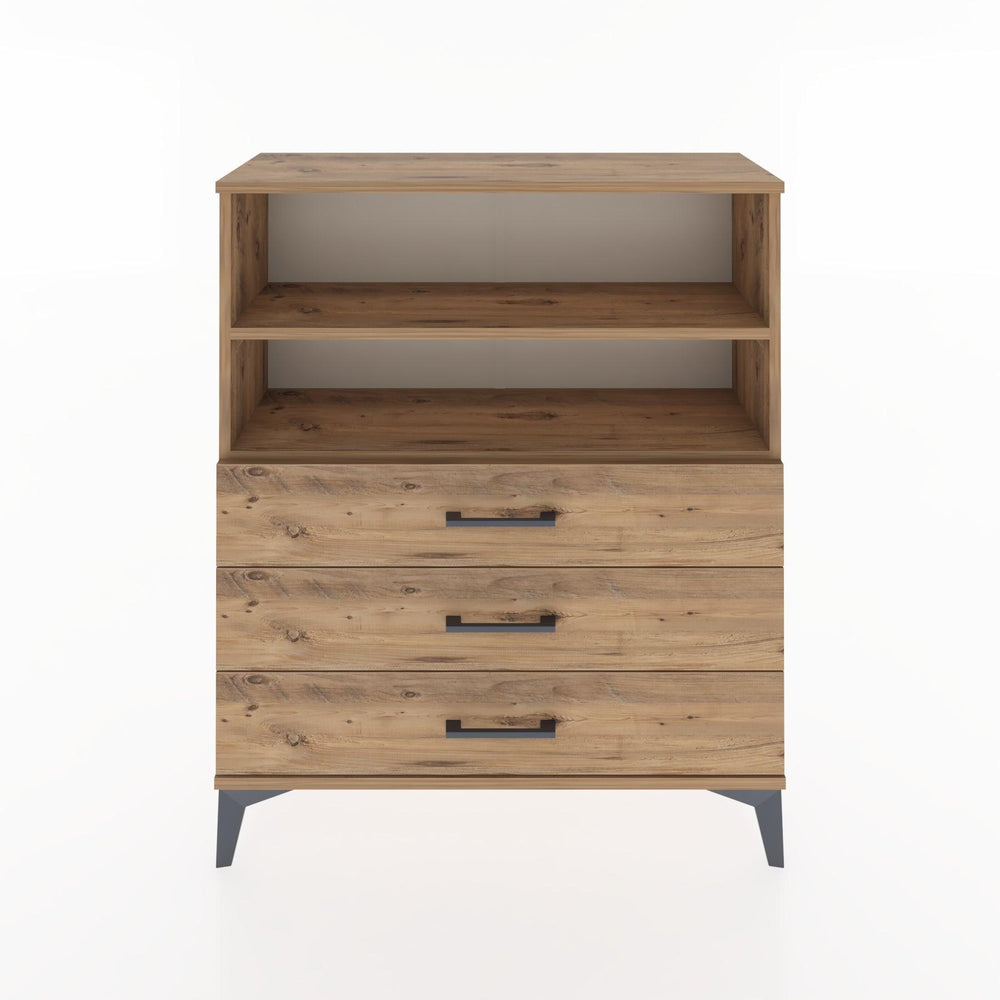 Woodntry Modüler Şifonyer Çam 88x30x94 cm Çekmeceli ve Raflı CR18-3