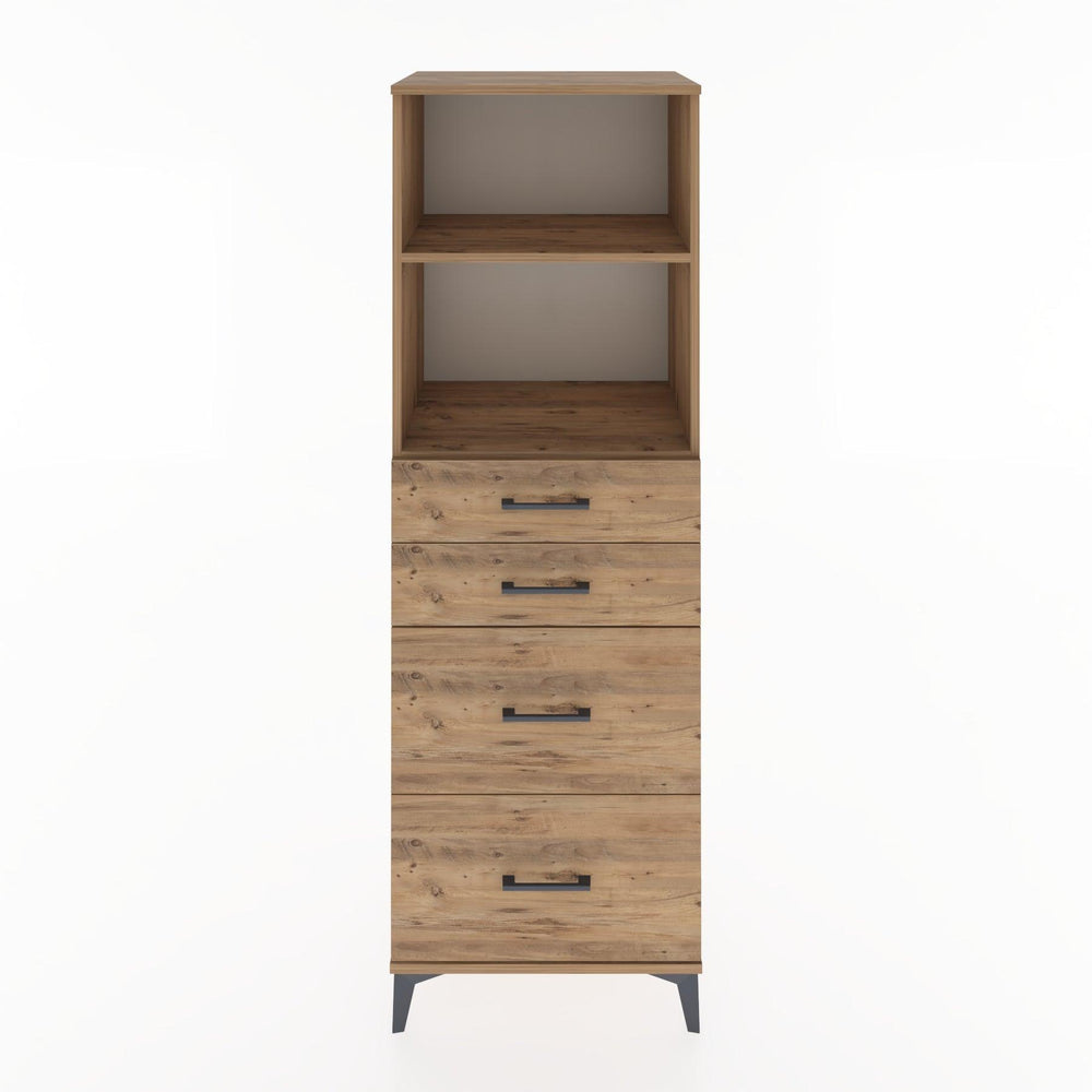 Woodntry Modüler Dolap Çam 60x44x170 cm Çekmeceli ve Raflı CR46-3