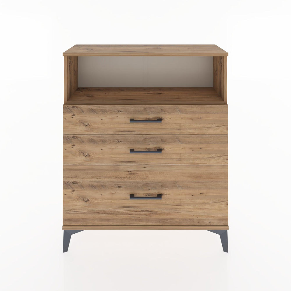 Woodntry Modüler Şifonyer Çam 88x30x94 cm Çekmeceli ve Raflı CR13-3