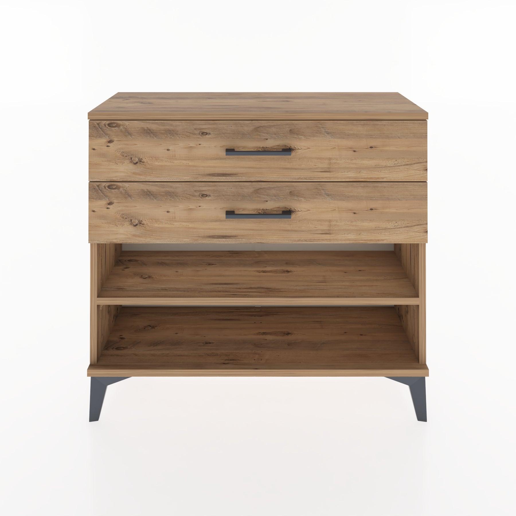 Woodntry Modüler Şifonyer İki Çekmeceli V1 88x30x68 cm Çam - Woodntry