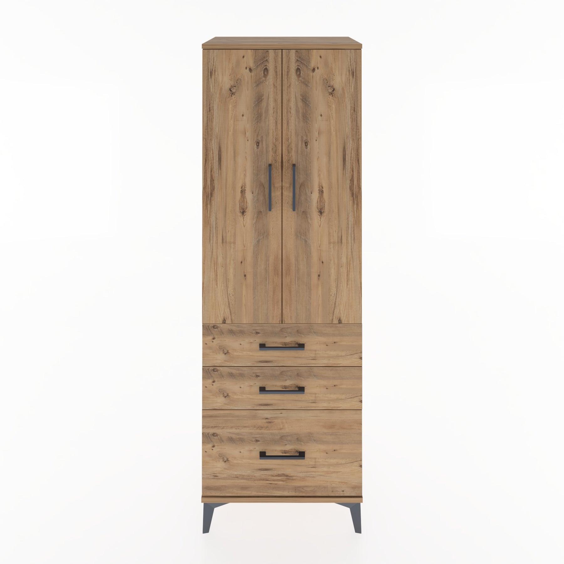 Woodntry Modular Cabinet Moonstone 60x44x170 cm with Doors and Drawers KC14-1