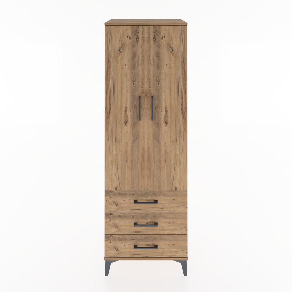 Woodntry Modüler Dolap Çam 60x44x170 cm Kapaklı ve Çekmeceli KC6-3