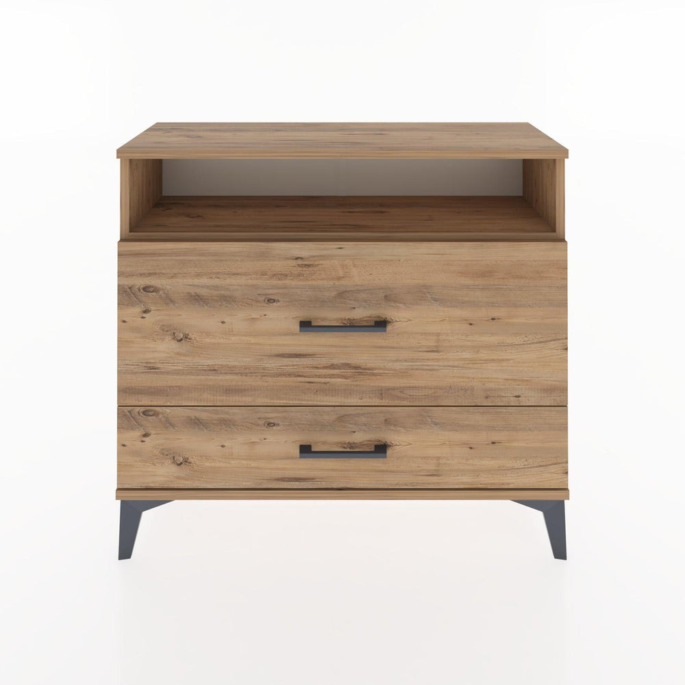 Woodntry Modüler Şifonyer İki Çekmeceli V7 88x30x68 cm Çam - Woodntry