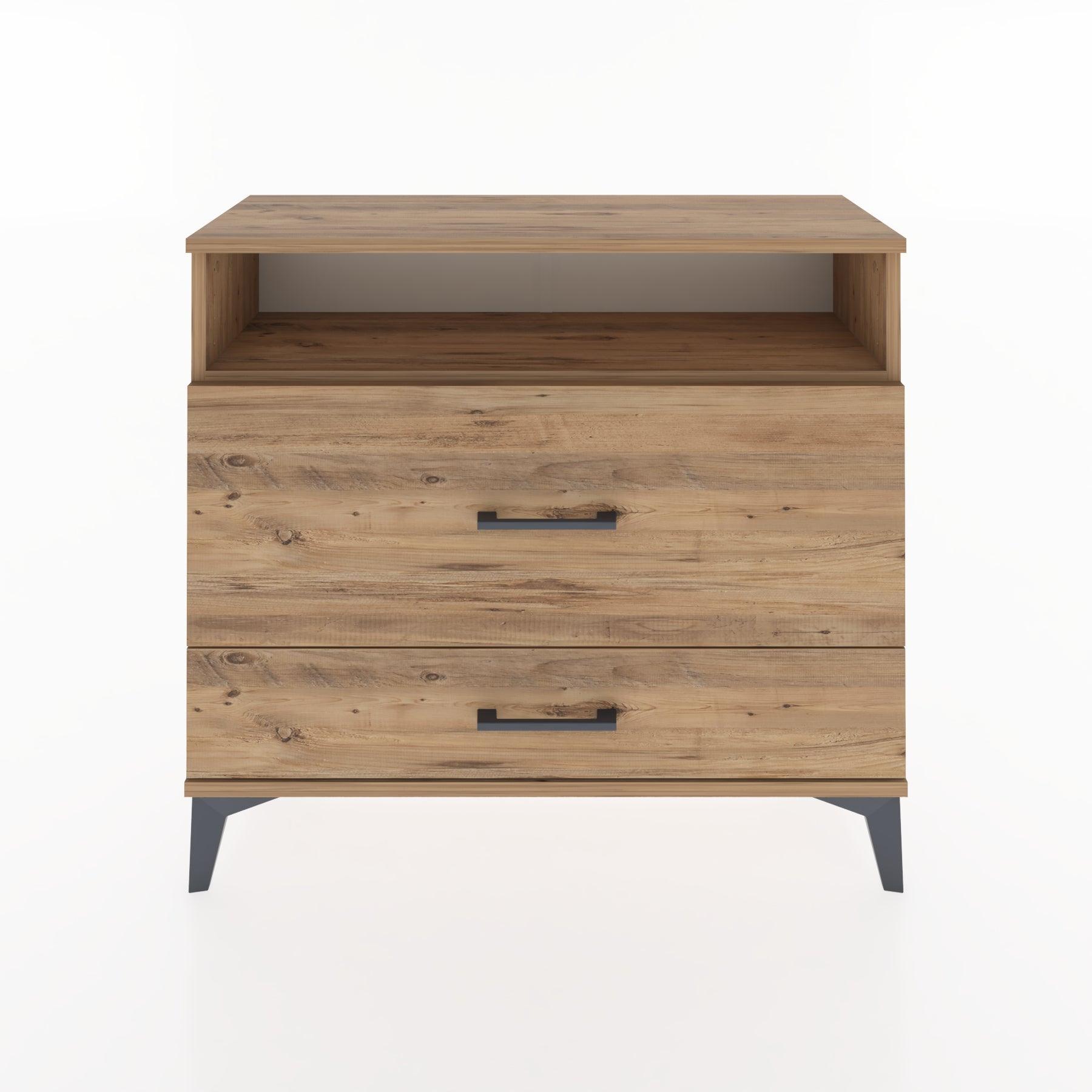 Woodntry Modüler Şifonyer İki Çekmeceli V7 88x30x68 cm Çam - Woodntry