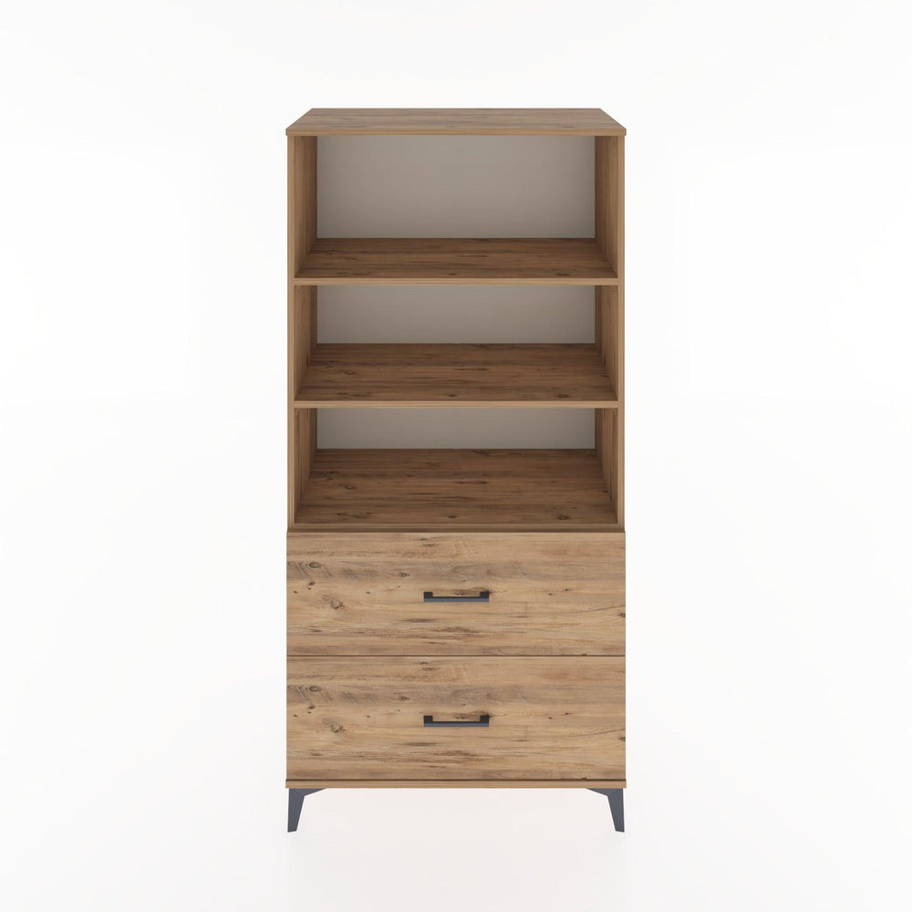 Woodntry Modüler Dolap Çam 88x44x170 cm Çekmeceli ve Raflı CR49-3