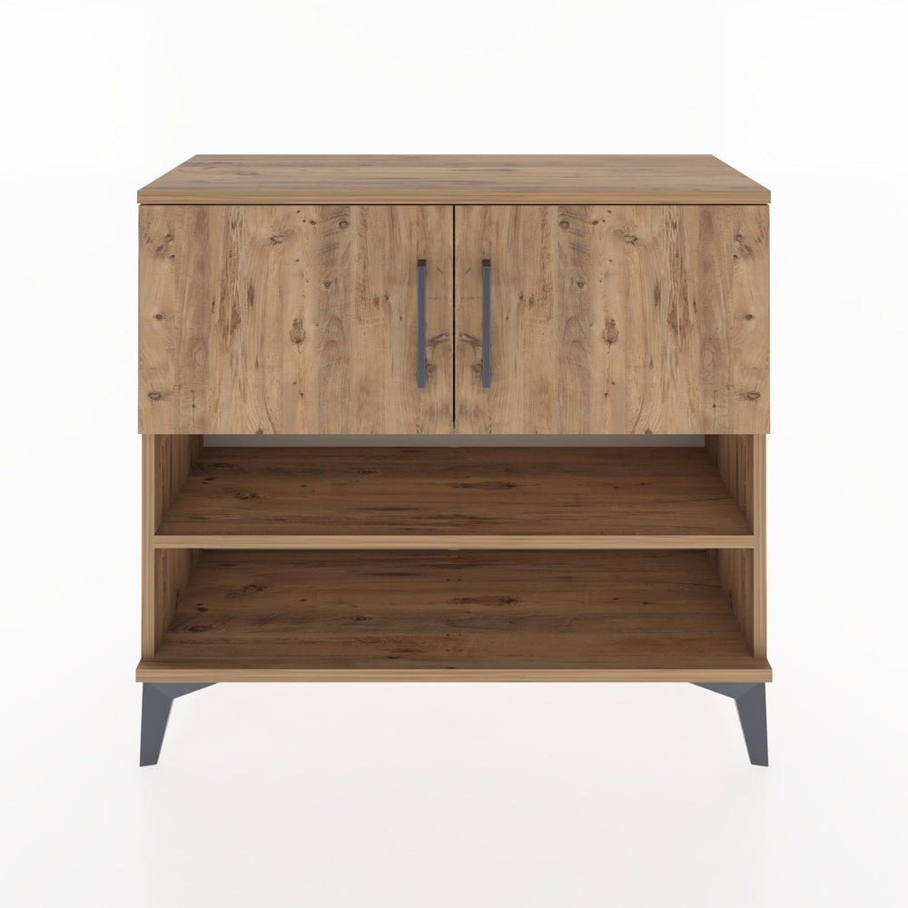 Woodntry Modüler Şifonyer Raf ve İki Kapaklı V2 88x30x68 cm Antrasit - Woodntry