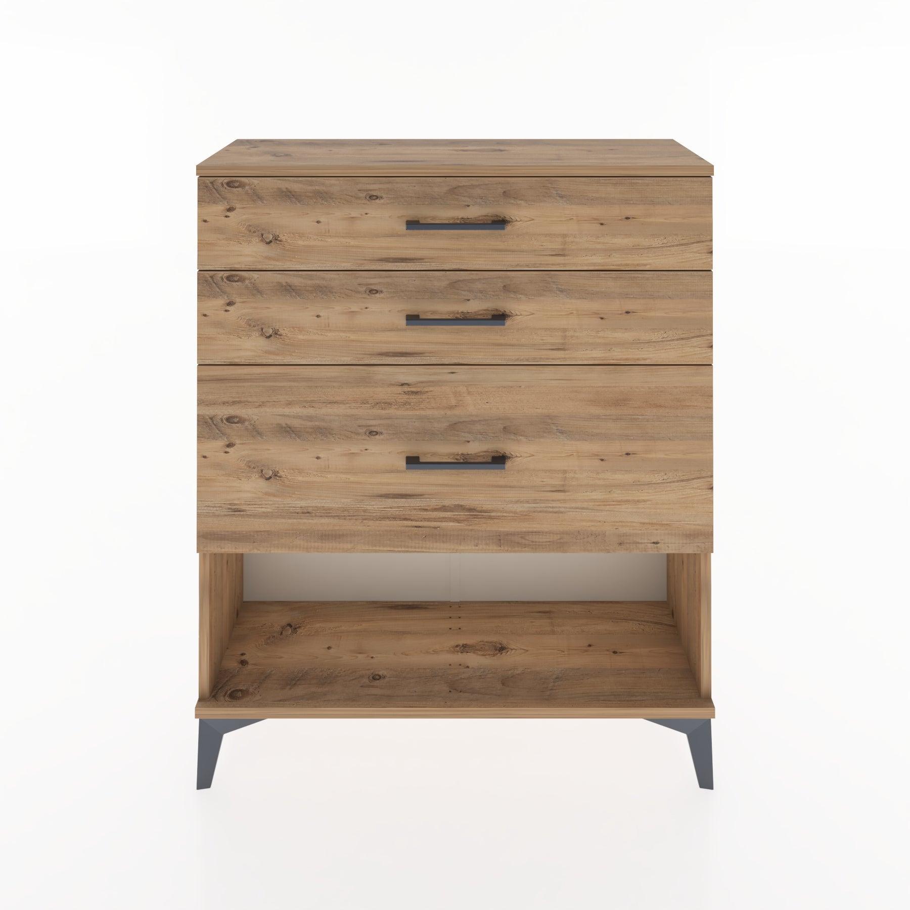 Woodntry Modular Dresser Pine 88x30x94 cm with Drawers and Shelves CR15-3