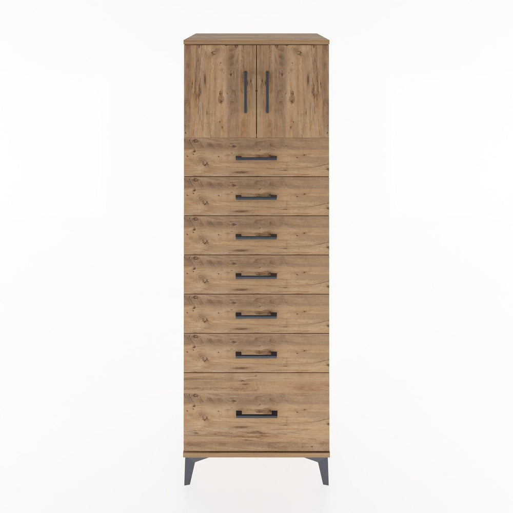 Woodntry Modular Cabinet Pine 60x44x170 cm with Doors and Drawers KC10-3
