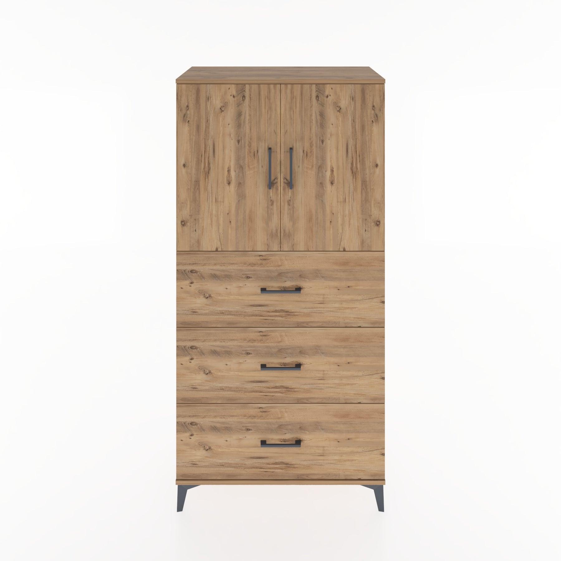 Woodntry Modular Cabinet Pine 88x44x170 cm with Doors and Drawers KC24-3