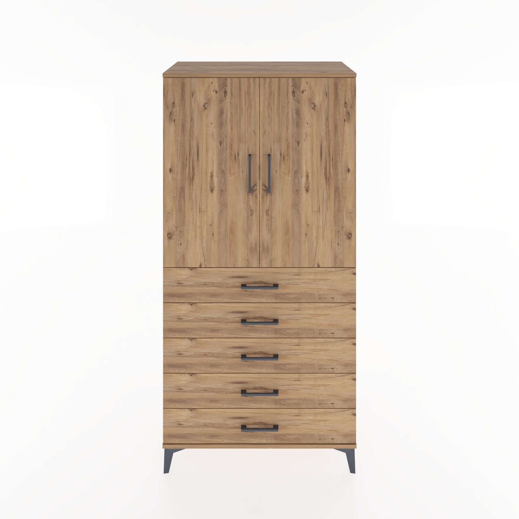 Woodntry Modular Cabinet Pine 88x44x170 cm with Doors and Drawers KC26-3