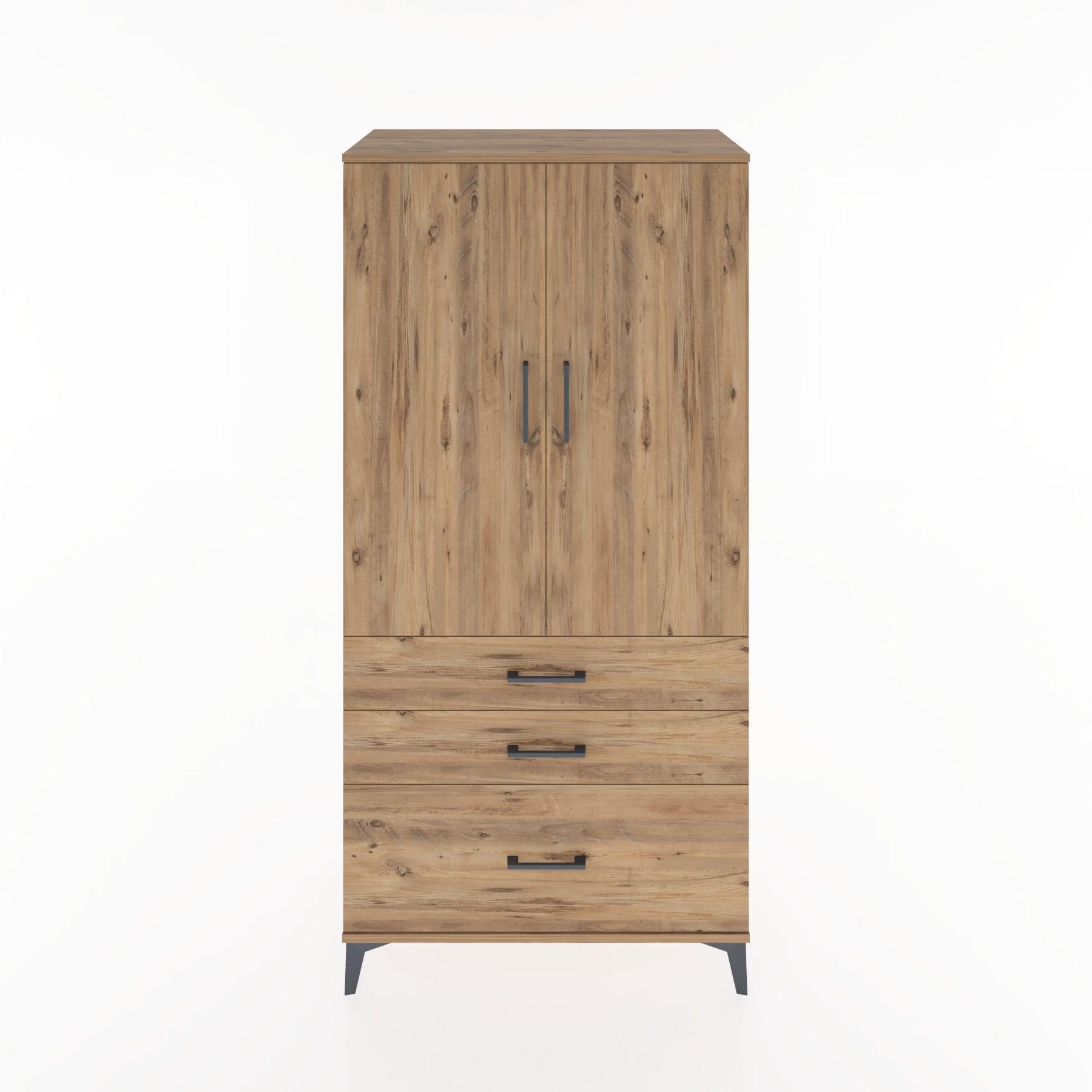 Woodntry Modular Cabinet Pine 88x44x170 cm with Doors and Drawers KC14-3