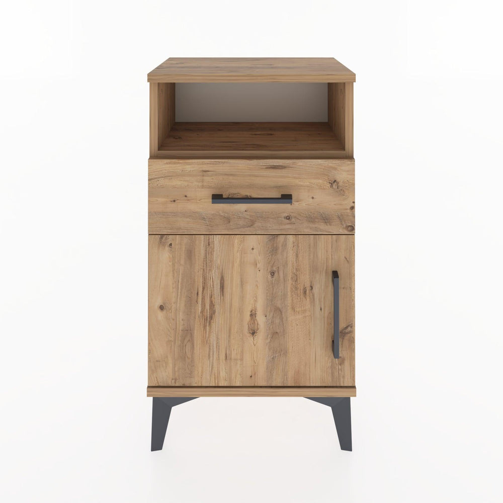 Woodntry Modüler Komodin Raf Çekmece Kapaklı 44x30x68 cm Çam - Woodntry