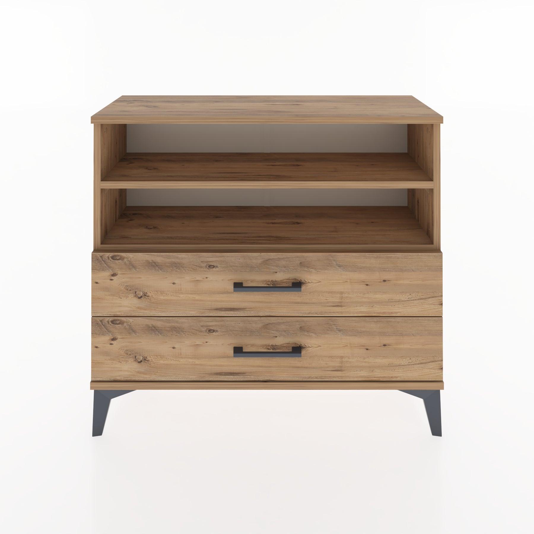 Woodntry Modüler Şifonyer İki Çekmeceli V2 88x30x68 cm Çam - Woodntry