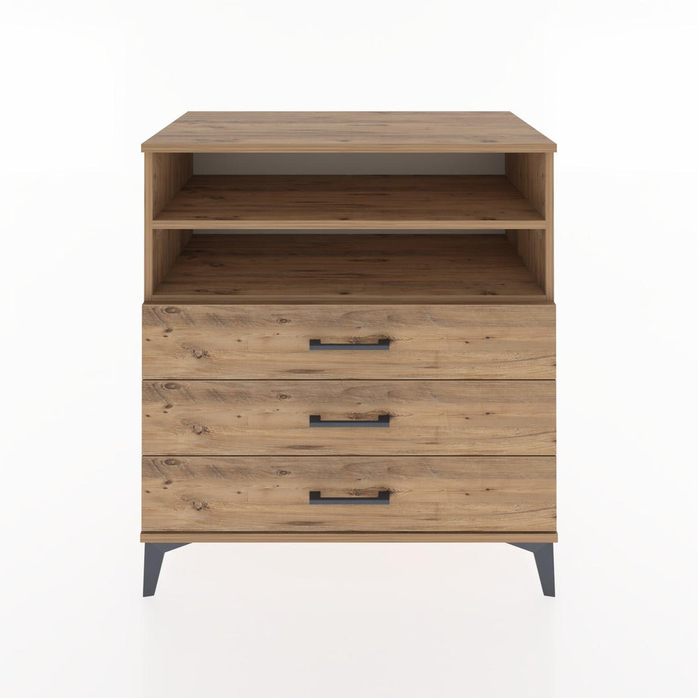 Woodntry Modüler Şifonyer Çam 88x44x84 cm Çekmeceli ve Raflı CR17-3