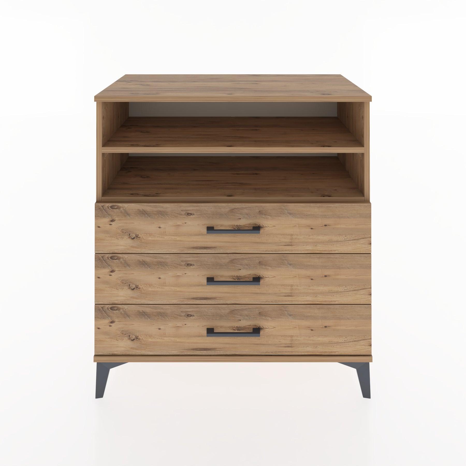 Woodntry Modular Dresser Pine 88x44x84 cm with Drawers and Shelves CR17-3