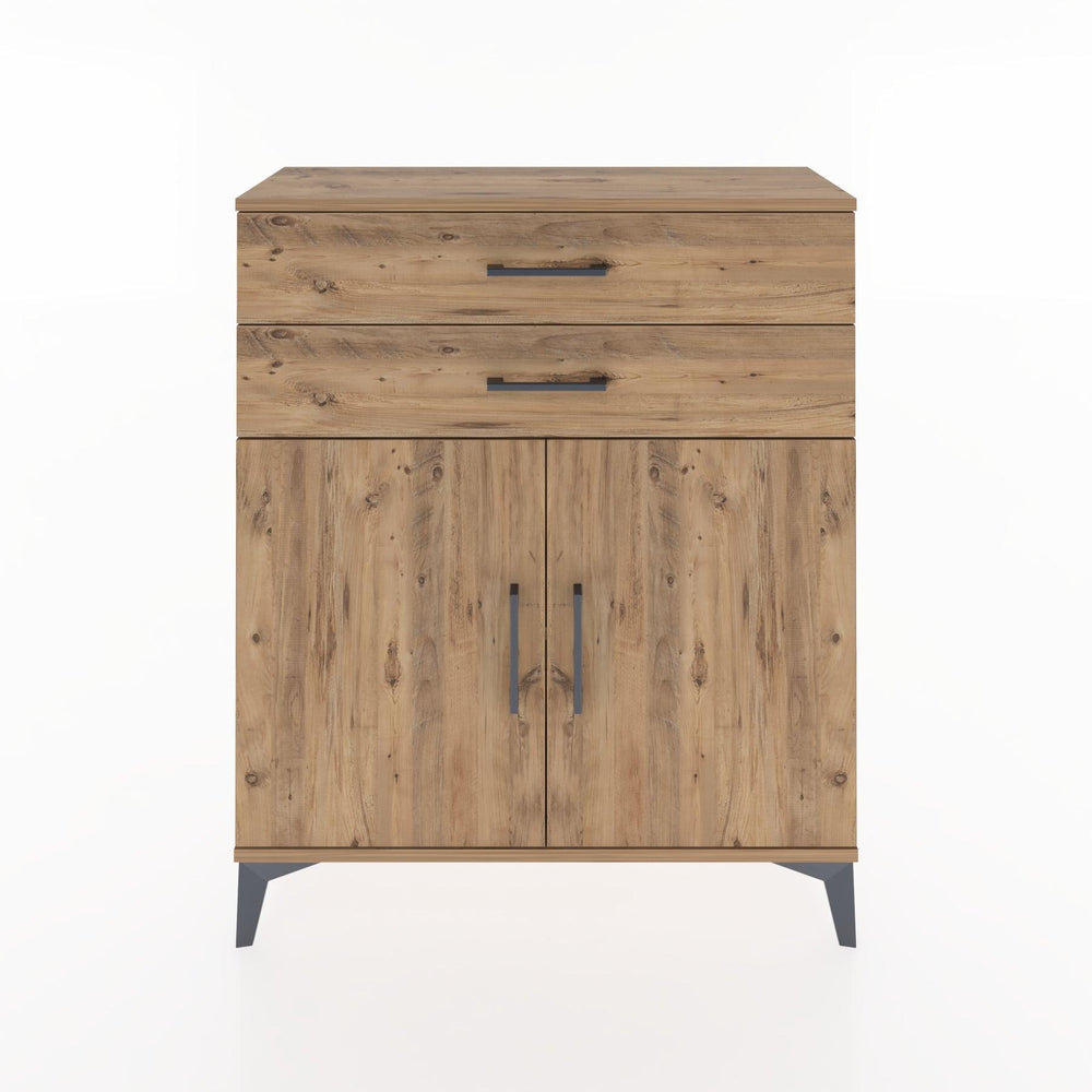 Woodntry Modüler Şifonyer Çam 88x30x94 cm Kapaklı ve Çekmeceli KC3-3