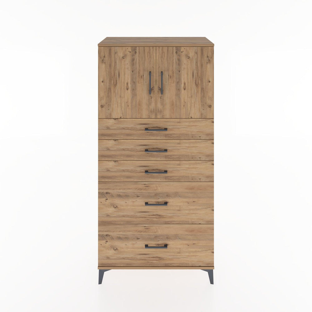 Woodntry Modular Cabinet Pine 88x44x170 cm with Doors and Drawers KC18-3