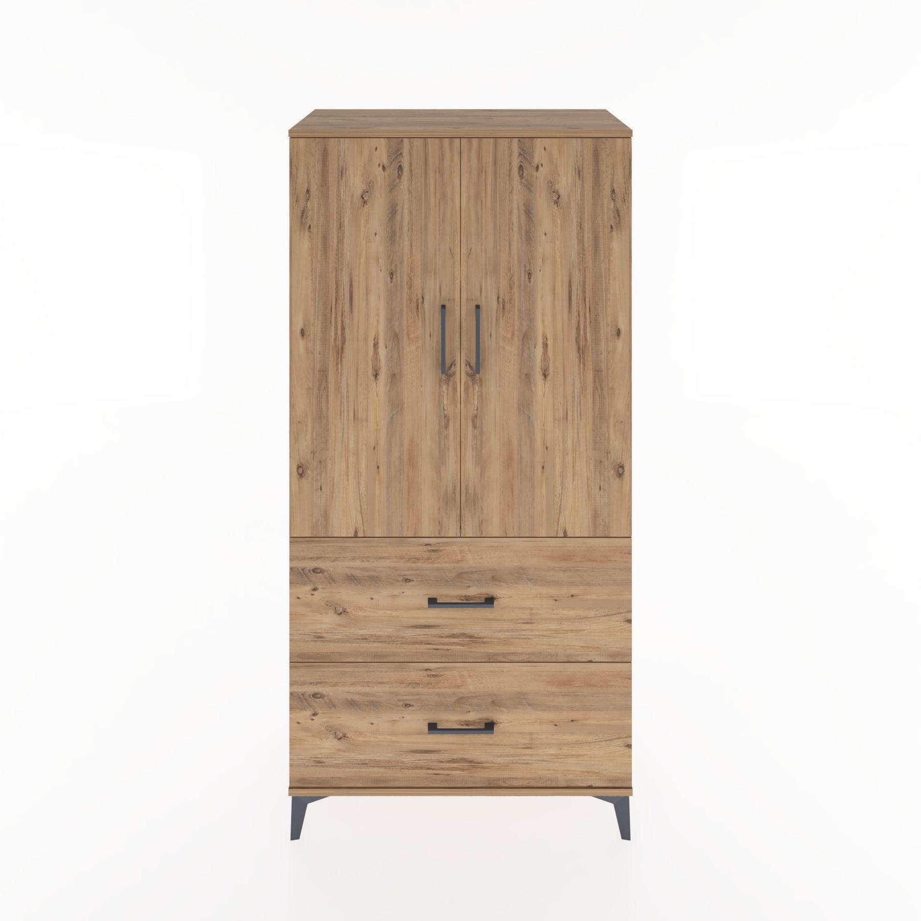 Woodntry Modular Cabinet Pine 88x44x170 cm with Doors and Drawers KC21-3