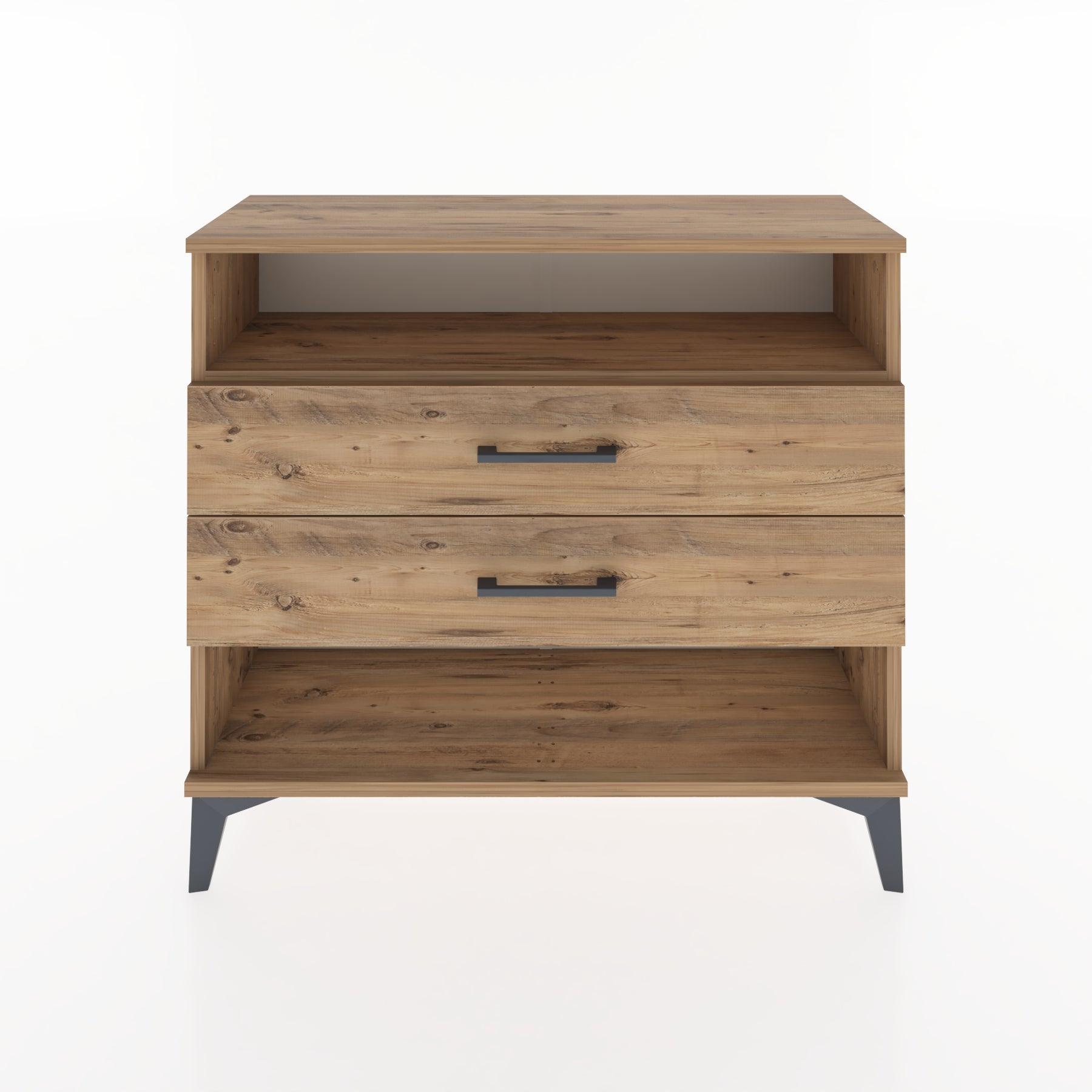 Woodntry Modüler Şifonyer İki Çekmeceli V3 88x30x68 cm Çam - Woodntry