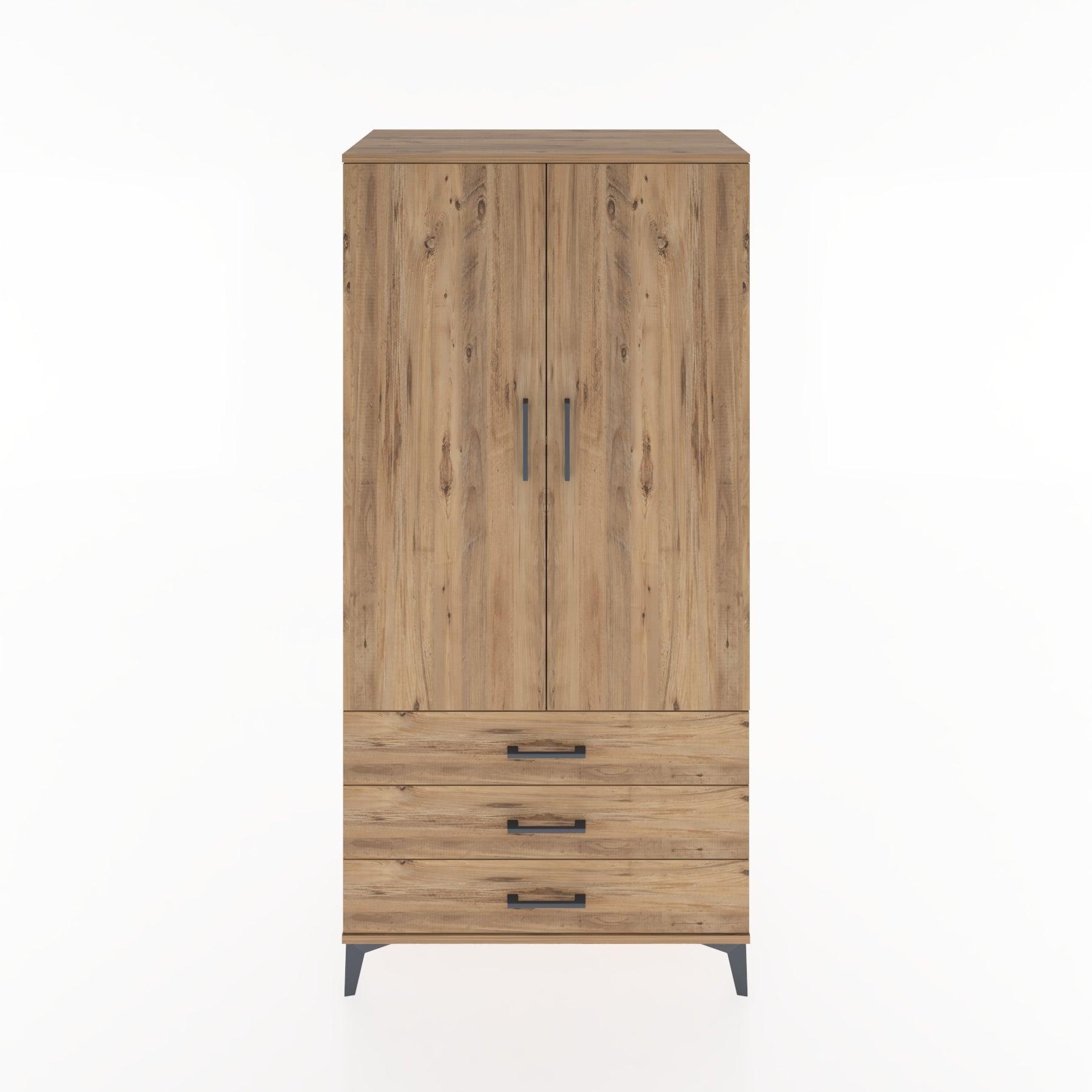 Woodntry Modular Cabinet Pine 88x44x170 cm with Doors and Drawers KC6-3