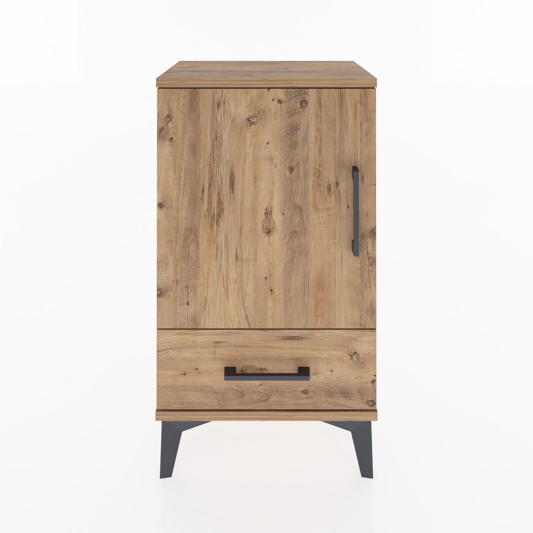 Woodntry Modüler Komodin Çekmece ve Kapaklı V3 44x30x68 cm Çam - Woodntry