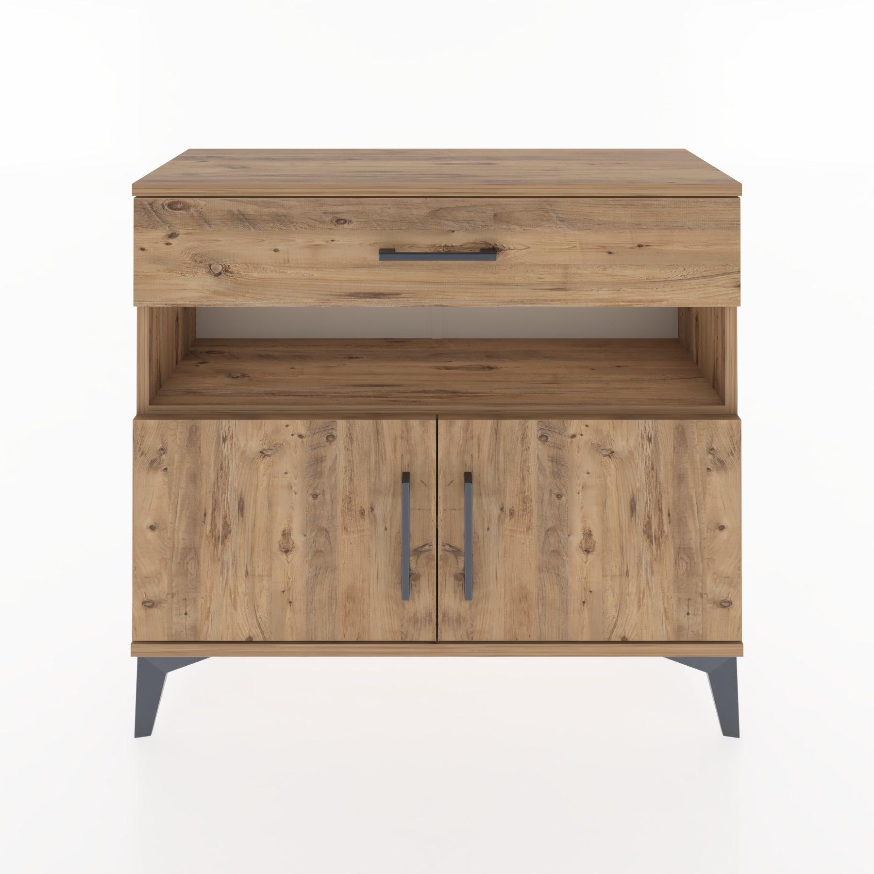 Woodntry Modüler Şifonyer Çekmece ve Kapaklı T1 88x30x94 cm Çam - Woodntry