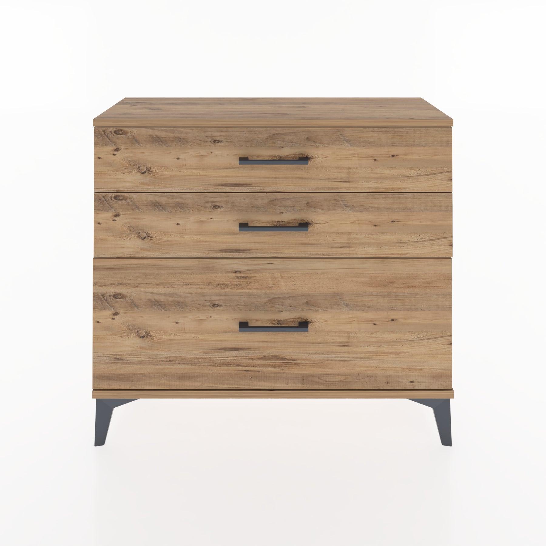 Woodntry Modüler Şifonyer Üç Çekmeceli V3 88x30x68 cm Çam - Woodntry