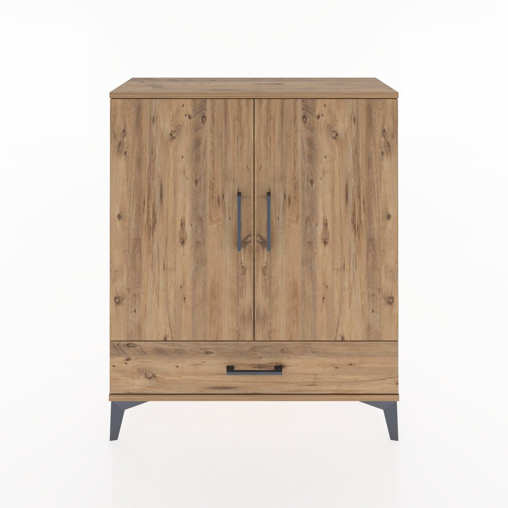 Woodntry Modüler Şifonyer Çam 88x30x94 cm Kapaklı ve Çekmeceli KC2-3