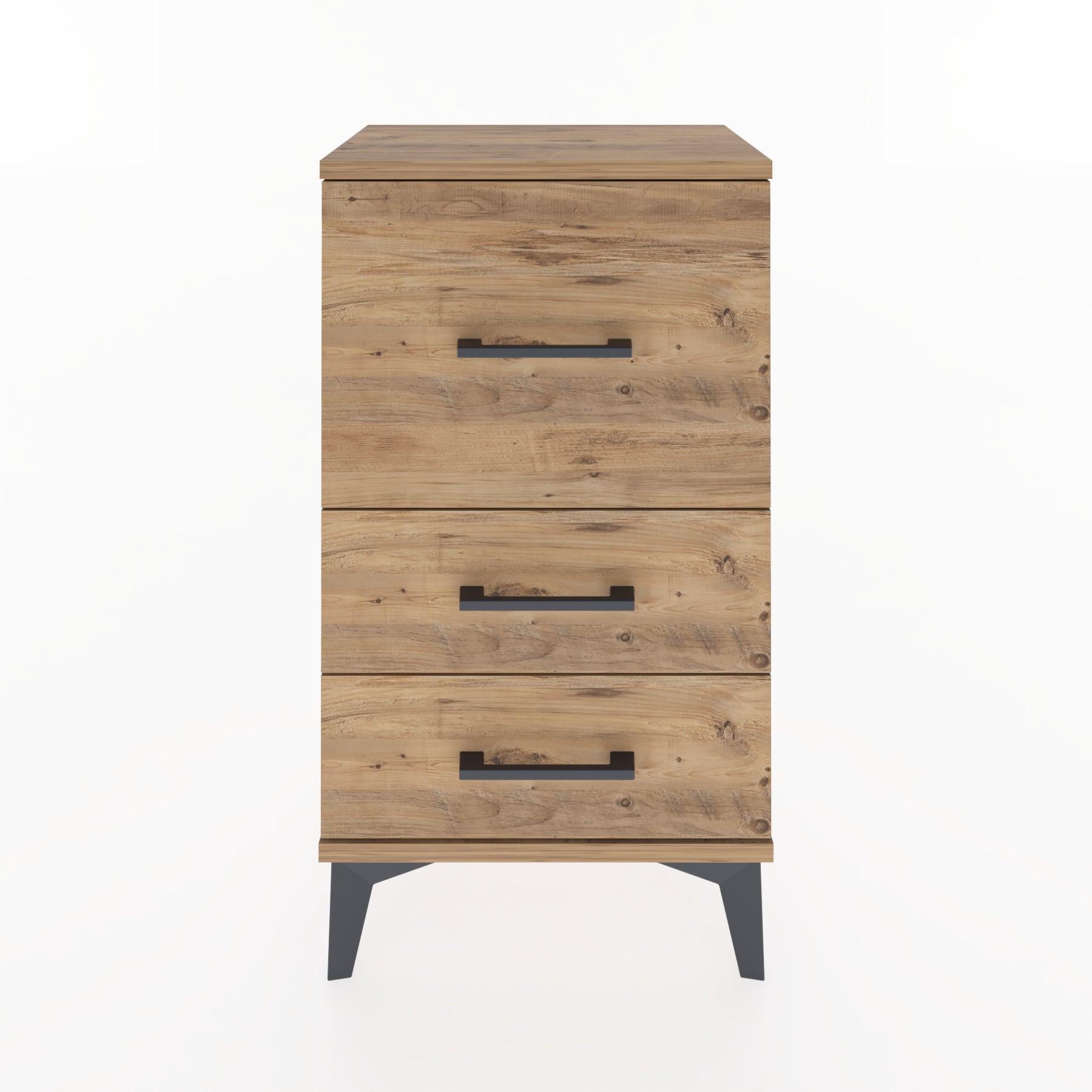 Woodntry Modüler Komodin Üç Çekmeceli V1 44x30x68 cm Çam - Woodntry