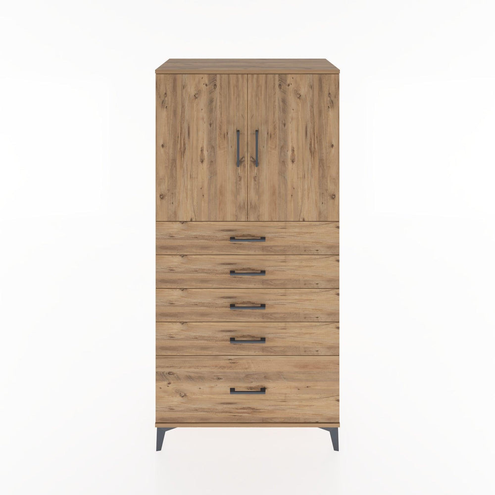Woodntry Modular Cabinet Pine 88x44x170 cm with Doors and Drawers KC12-3