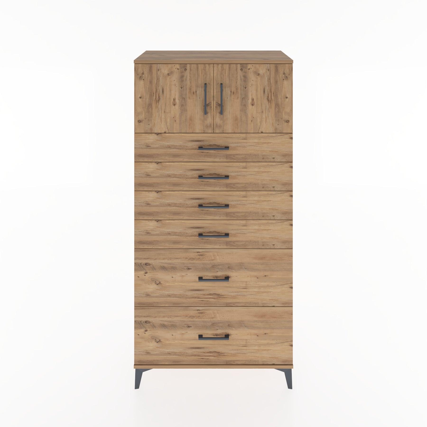 Woodntry Modular Cabinet Pine 88x44x170 cm with Doors and Drawers KC17-3