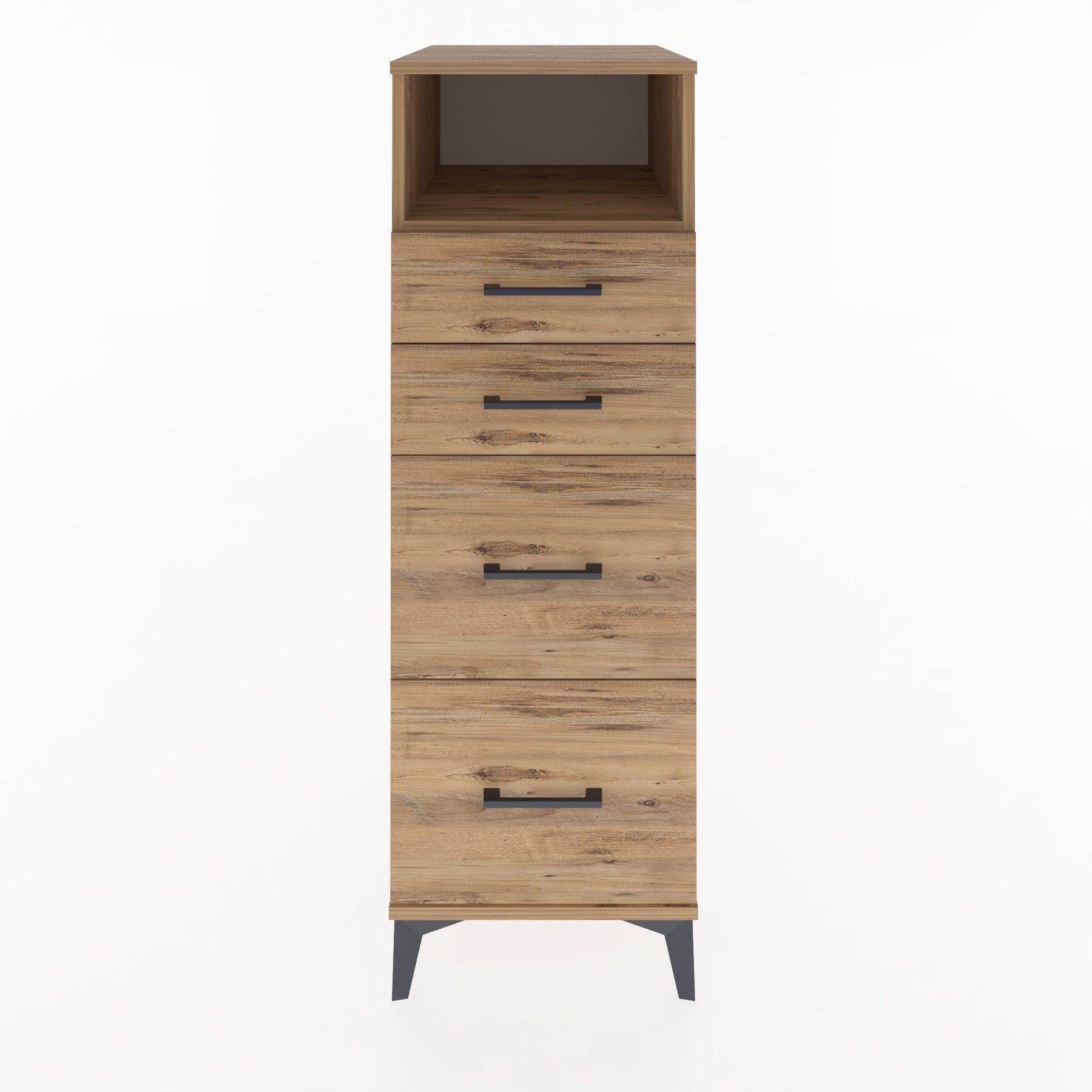 Woodntry Modüler Dolap Çam 44x30x122 cm Çekmeceli ve Raflı CR101-3