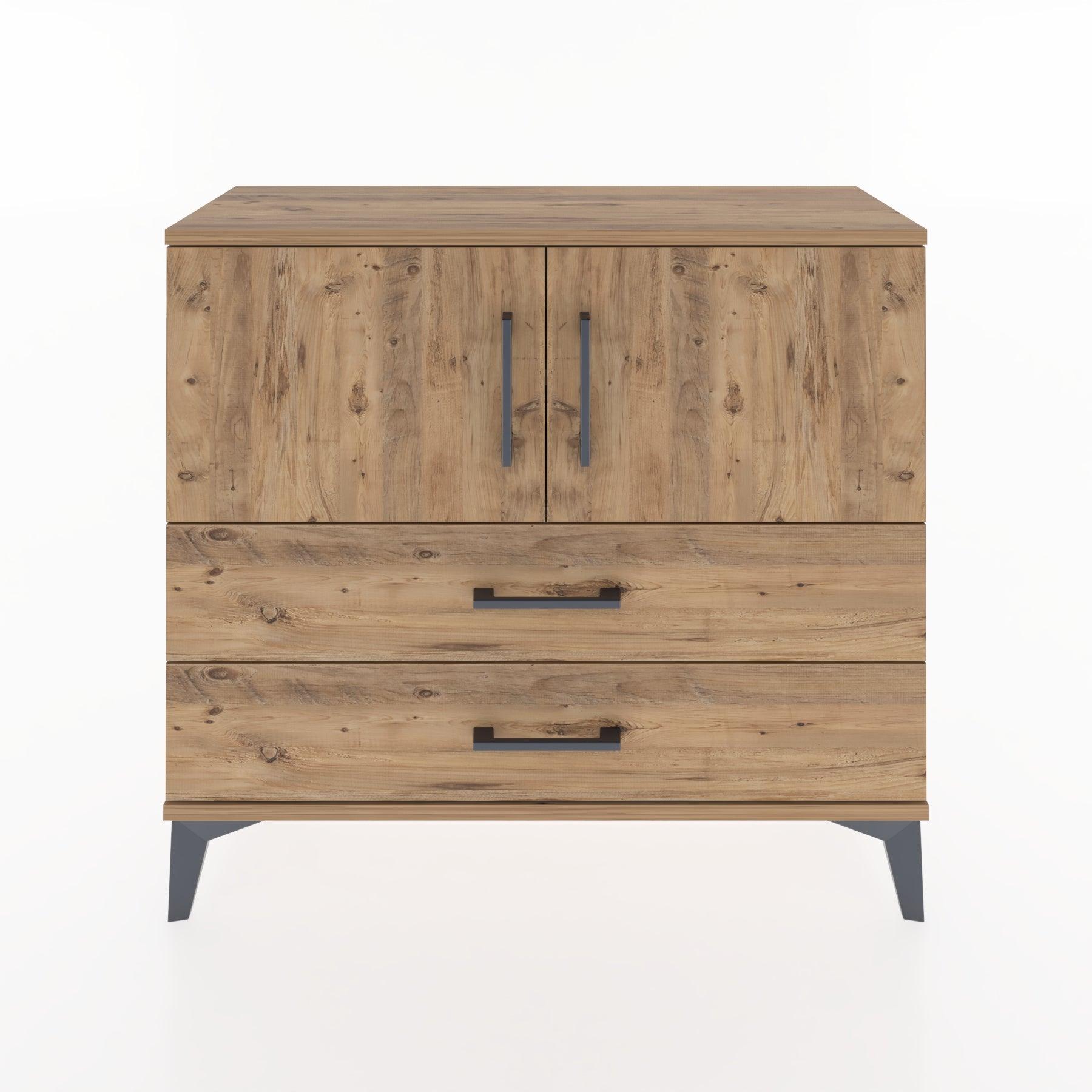 Woodntry Modüler Şifonyer Kapak ve Çekmeceli T1 88x30x94 cm Çam - Woodntry
