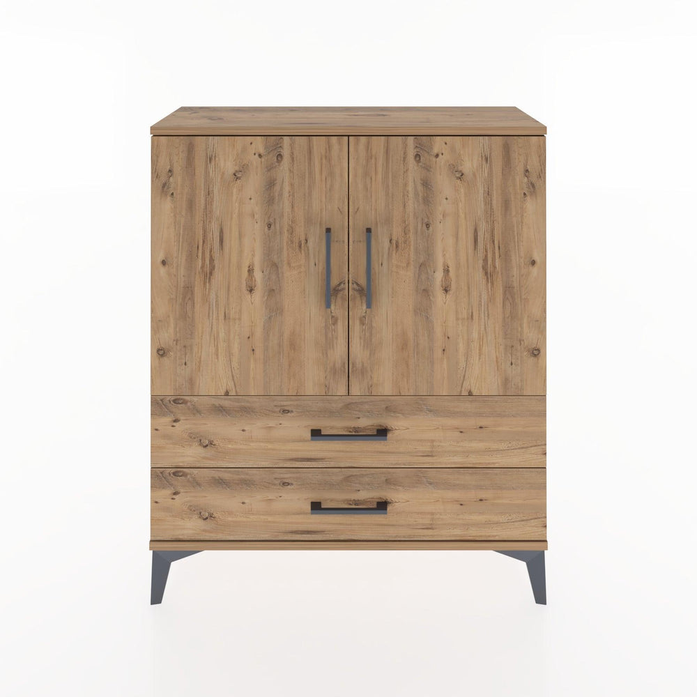 Woodntry Modüler Şifonyer Çam 88x30x94 cm Kapaklı ve Çekmeceli KC6-3