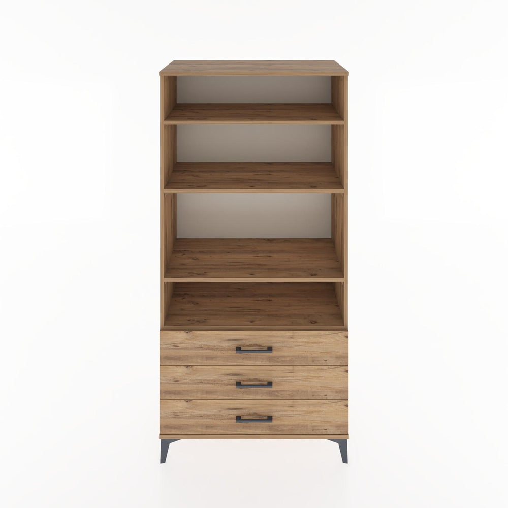 Woodntry Modüler Dolap Çam 88x44x170 cm Çekmeceli ve Raflı CR37-3