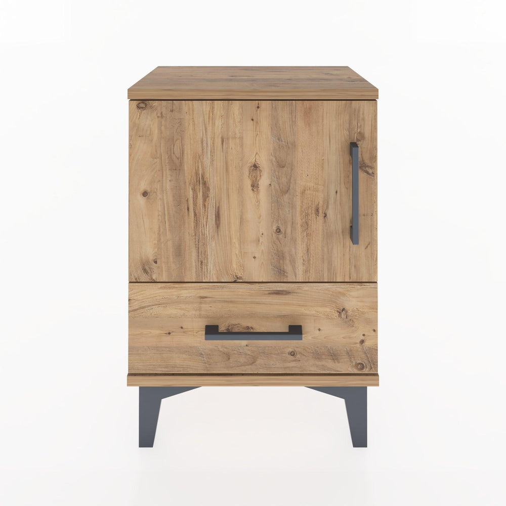 Woodntry Modüler Komodin Kapak ve Çekmeceli 44x30x52 cm Çam - Woodntry