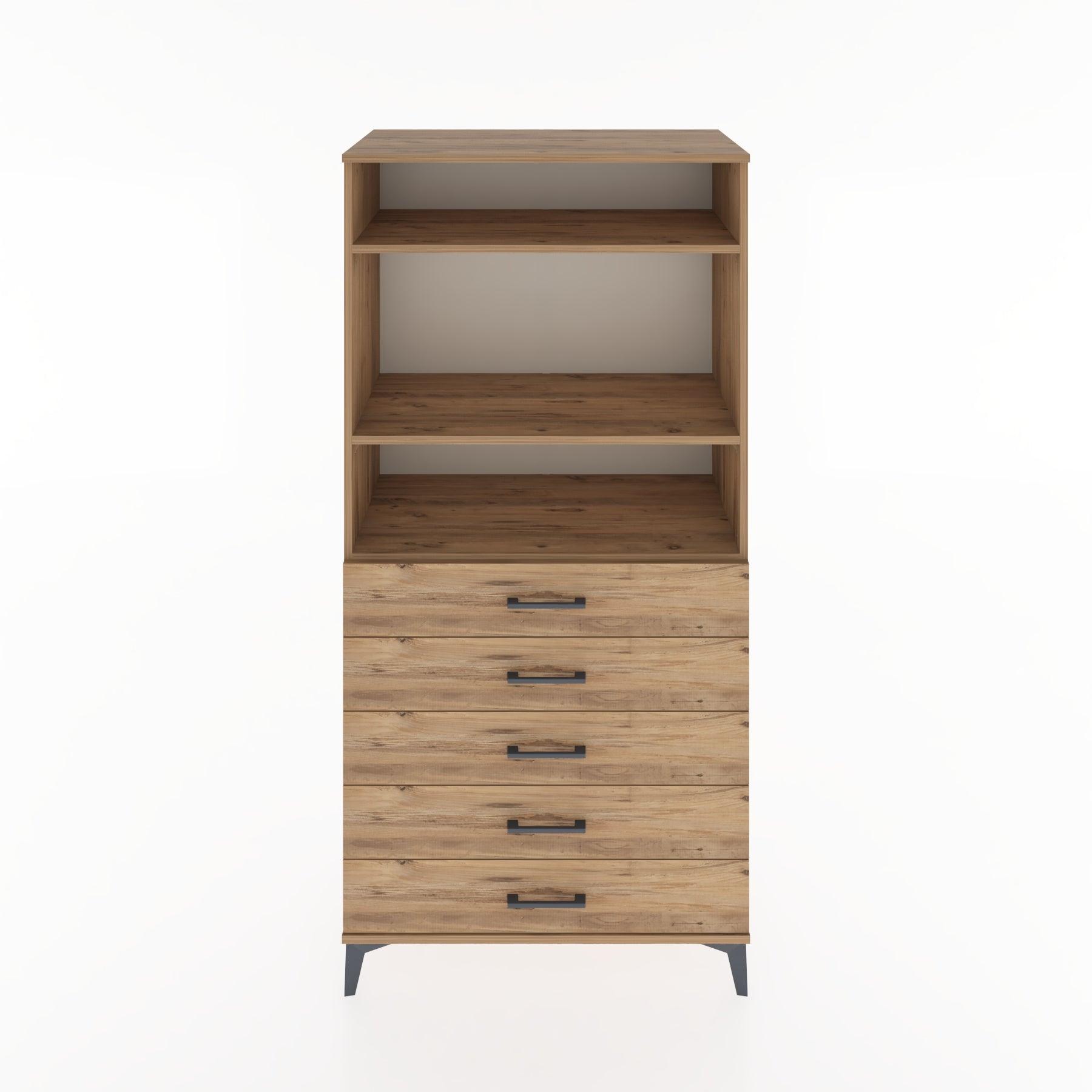 Woodntry Modular Cabinet Pine 88x44x170 cm with Drawers and Shelves CR35-3