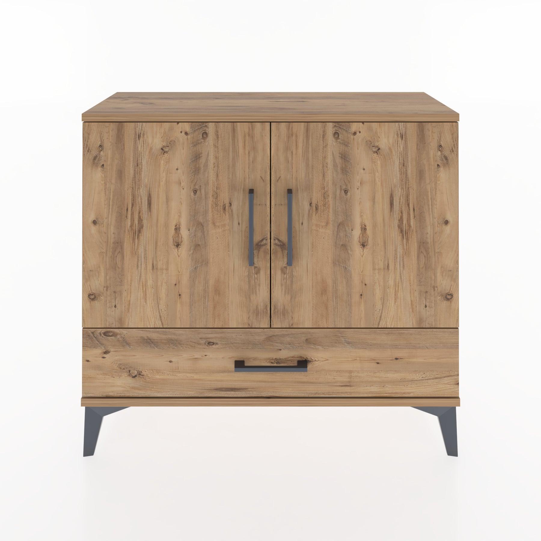 Woodntry Modüler Şifonyer Kapak ve Çekmeceli V1 88x30x68 cm Çam - Woodntry