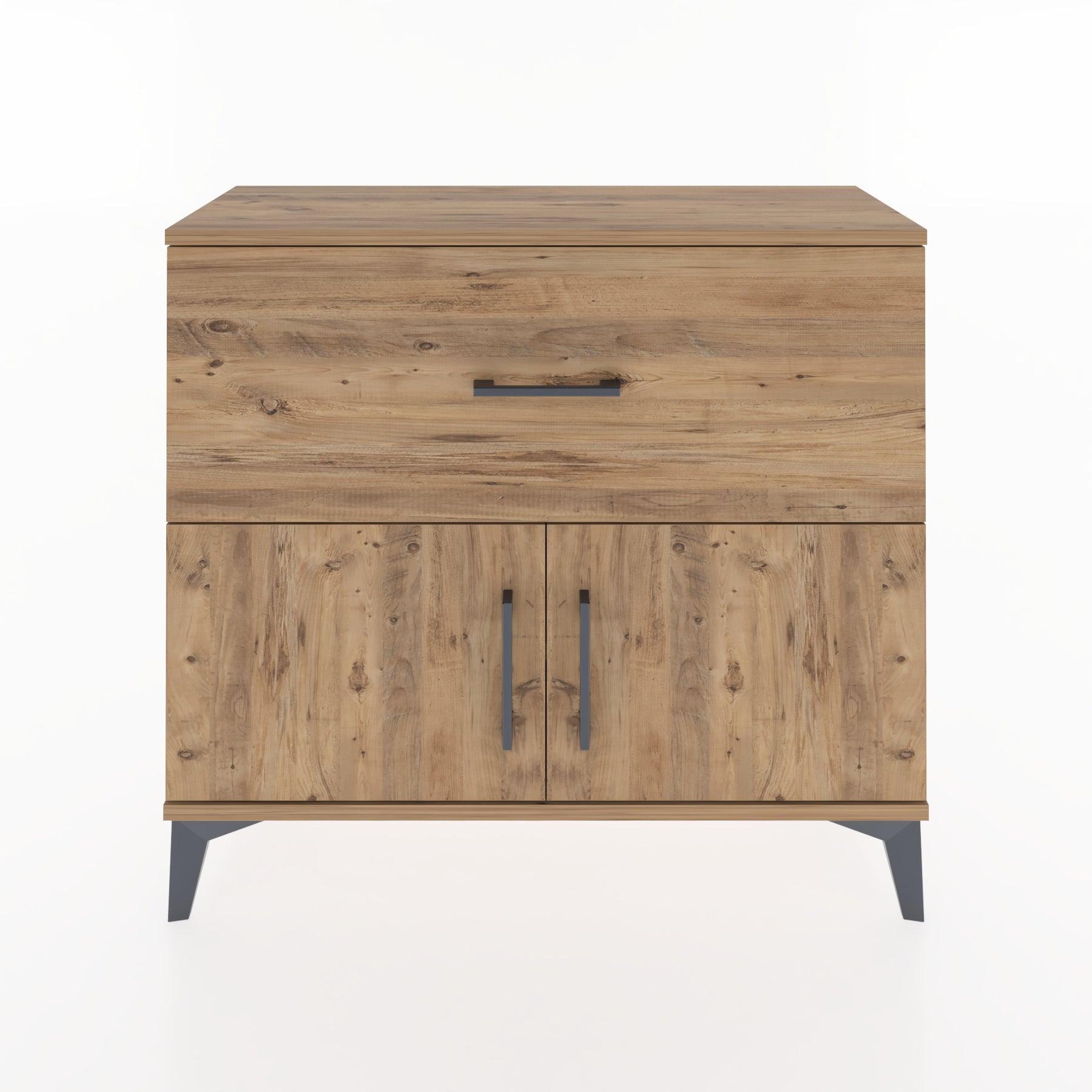 Woodntry Modüler Şifonyer Çekmece ve Kapaklı V2 88x30x68 cm Çam - Woodntry