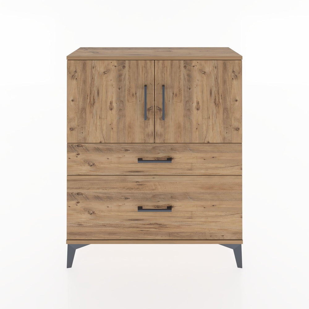 Woodntry Modüler Şifonyer Çam 88x30x94 cm Kapaklı ve Çekmeceli KC11-3