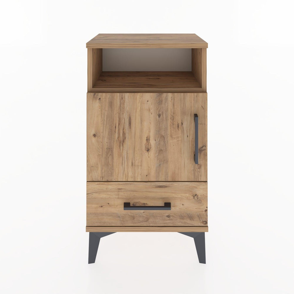 Woodntry Modüler Komodin Raf Kapak Çekmeceli 44x30x68 cm Çam - Woodntry