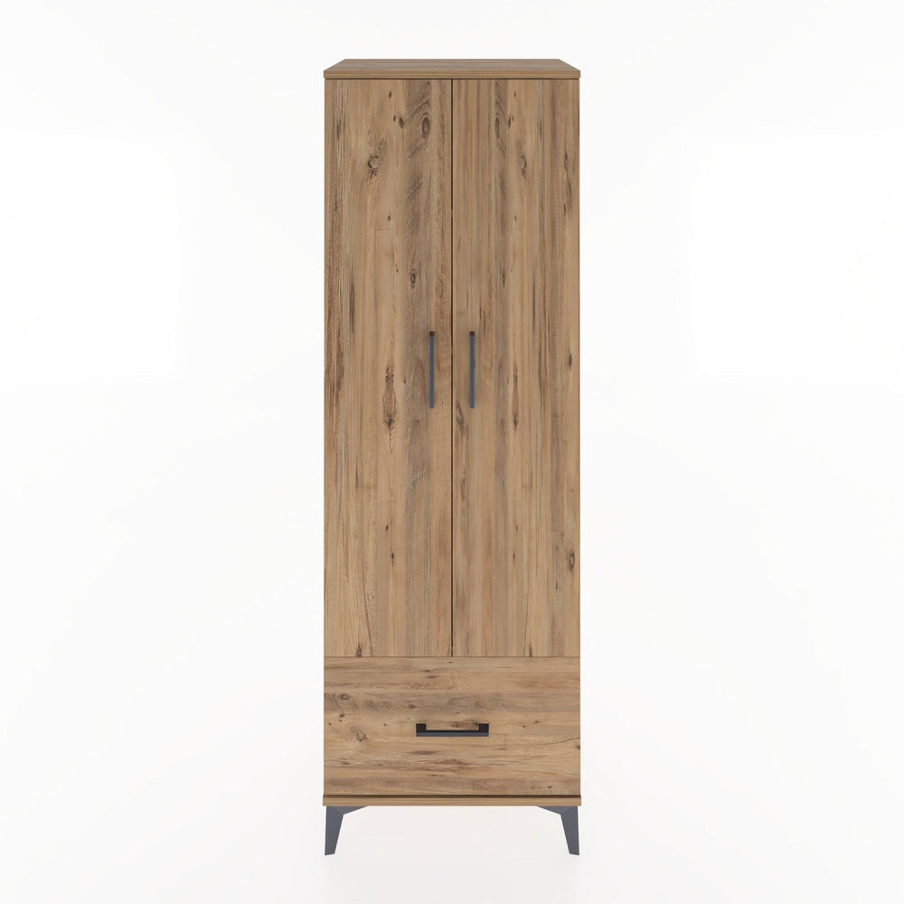 Woodntry Modüler Dolap Çam 60x44x170 cm Kapaklı ve Çekmeceli KC16-3