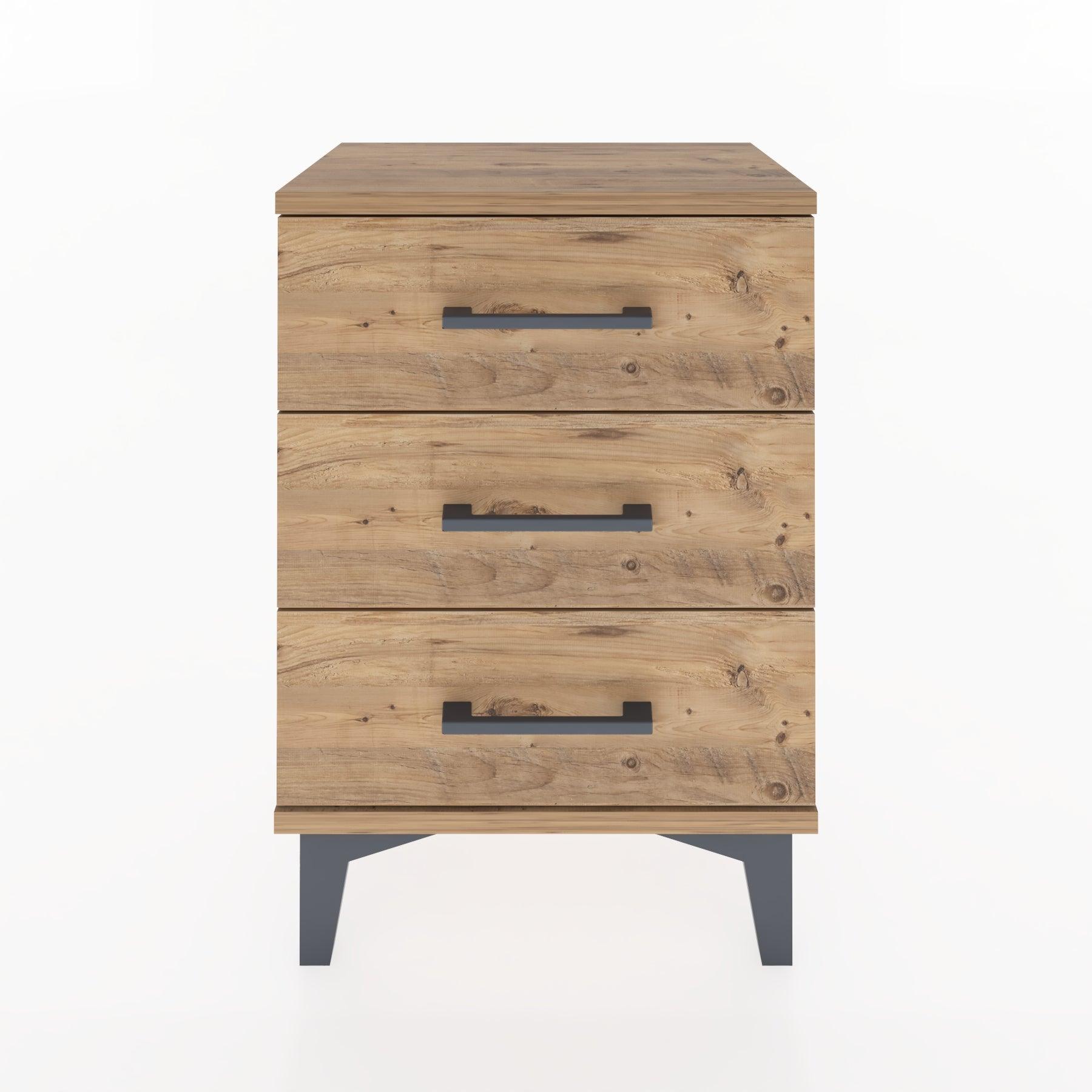 Woodntry Modüler Komodin Üç Çekmeceli 44x30x52 cm Çam - Woodntry